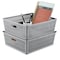 Simplify Slide 2 Stack It Shallow Storage Tote Baskets in Grey, 2PK 25933-GREY - alternate 2